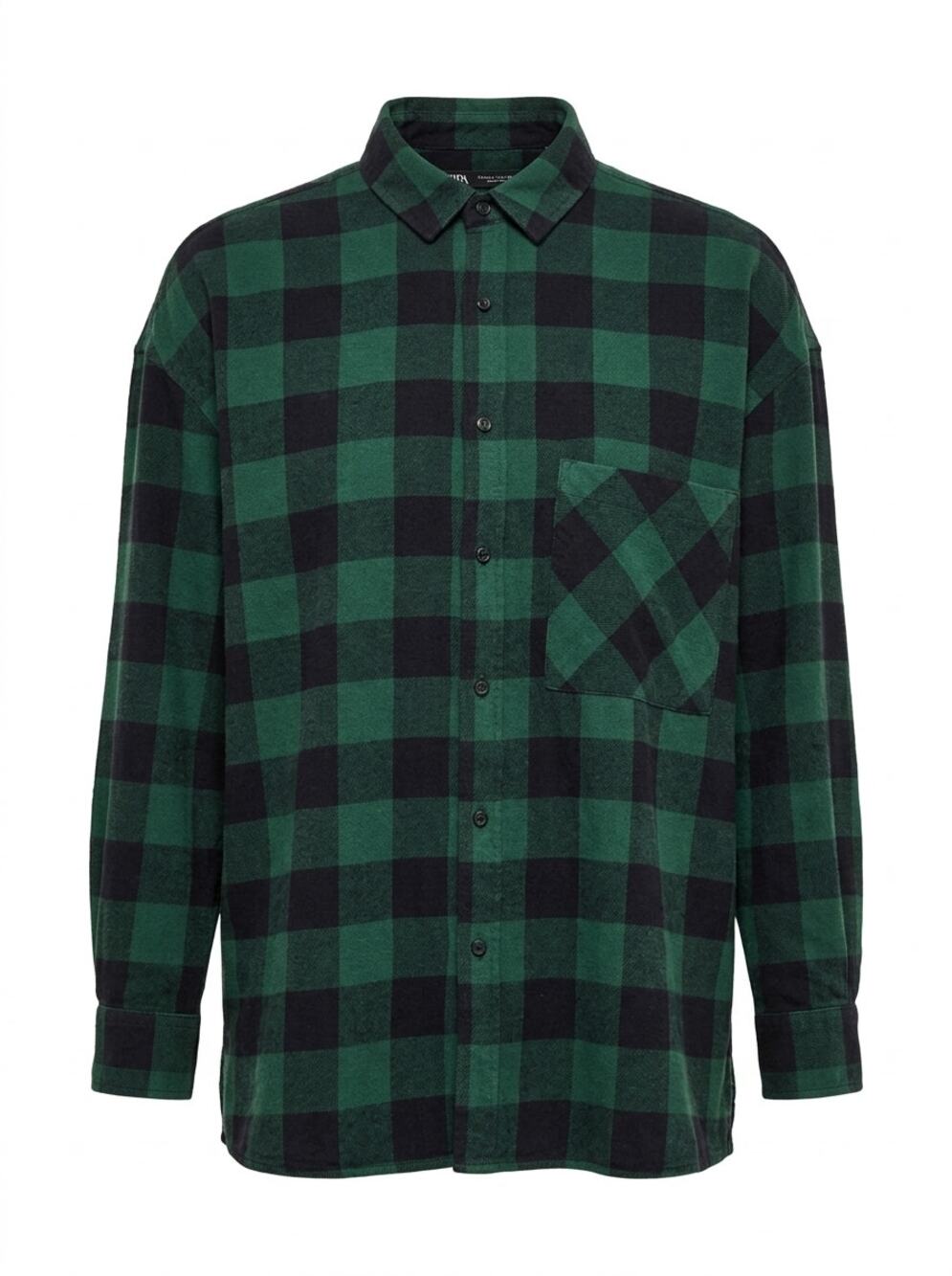 Zara Trafaluc Green Black Plaid Flannel Button Shirt Women Size L